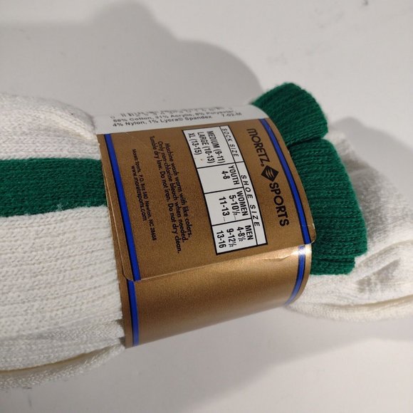 Vintage PowerSox - 2 Pack - White & Green Tube Socks Size Large - New Old Stock. - Picture 4 of 7